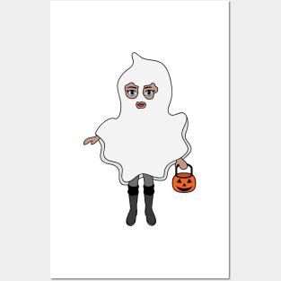 Ghost Halloween Trick or Treat Sticker 2 Posters and Art